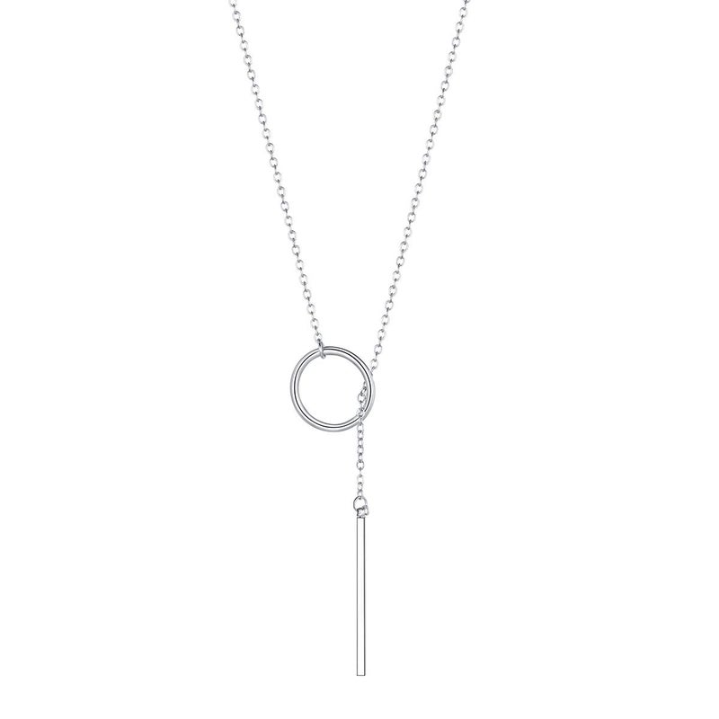 FOCALOOK Long Necklaces for Women Drop Vertical Bar Pendant Lariat Y Necklace 28inch/73cm - Image 1